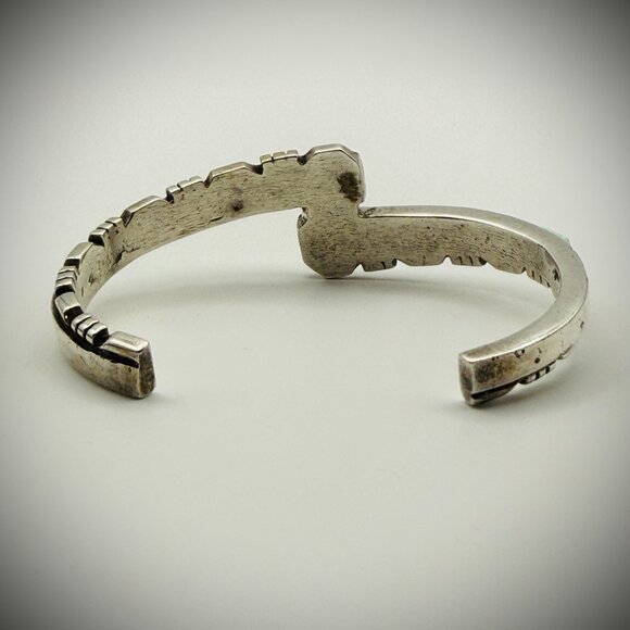 Sterling “Opal” Inlay Cuff Bracelet — Artist Signed — 6.25" — 24g - Picture 4 of 5